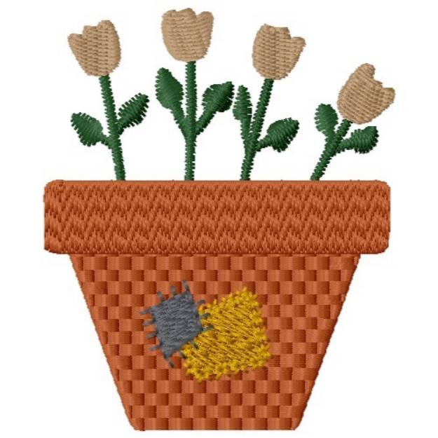 Picture of Tulip Pot Machine Embroidery Design