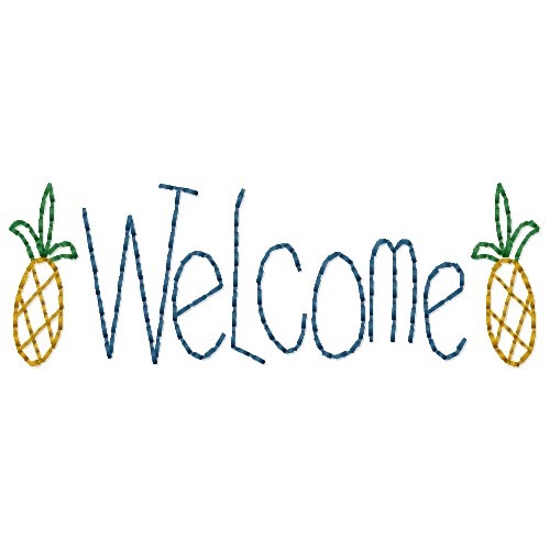 Welcome Pineapples Machine Embroidery Design
