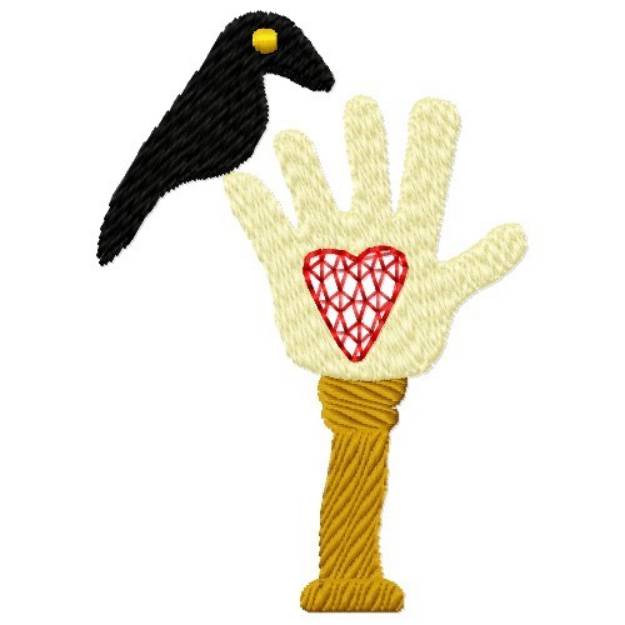 Picture of Crow & Hand Machine Embroidery Design