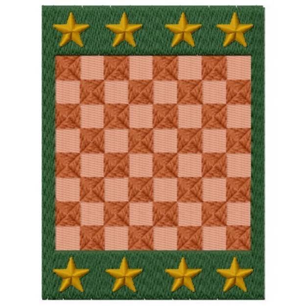 Picture of Checked Star Block Machine Embroidery Design
