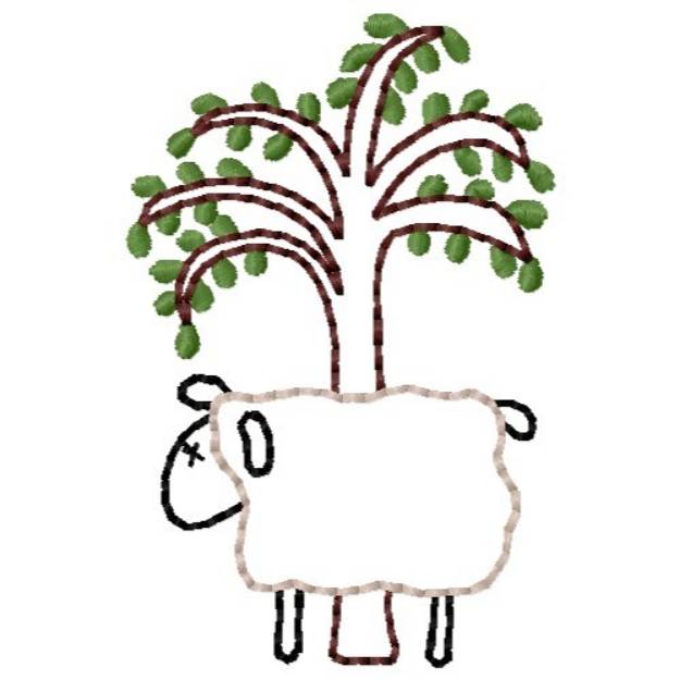 Picture of Sheep & Tree Machine Embroidery Design