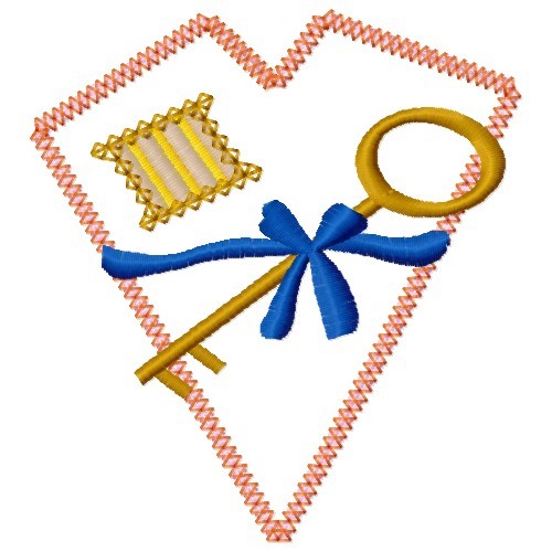 Key To Heart Machine Embroidery Design