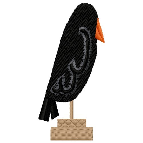 Raven Folk Art Machine Embroidery Design
