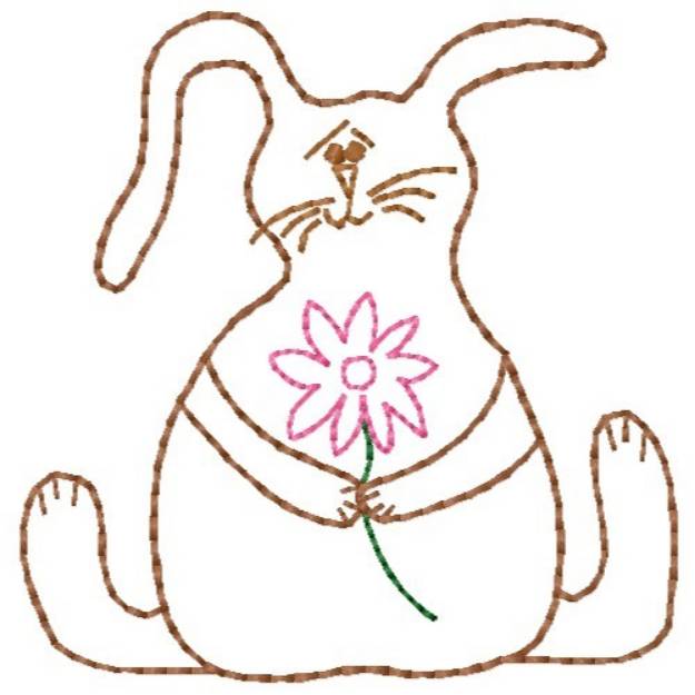 Picture of Folk Art Rabbit Machine Embroidery Design