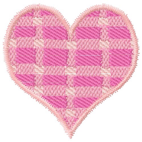Plaid Heart Machine Embroidery Design
