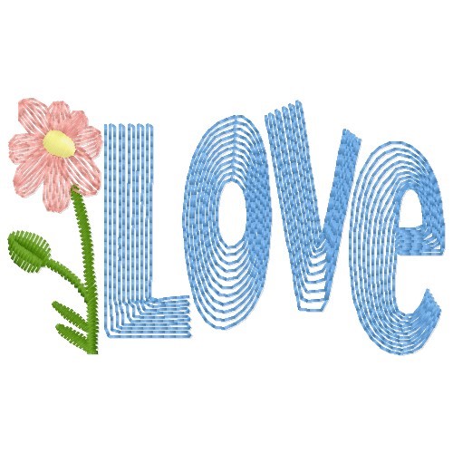 Love Flower Machine Embroidery Design