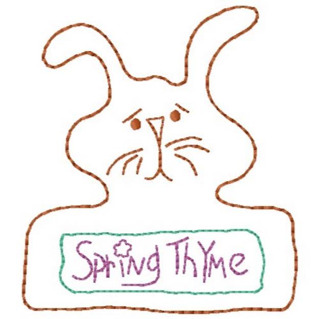 Picture of Spring Thyme Rabbit Machine Embroidery Design