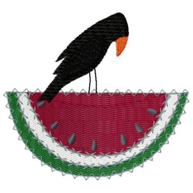 Picture of Watermelon Crow Machine Embroidery Design