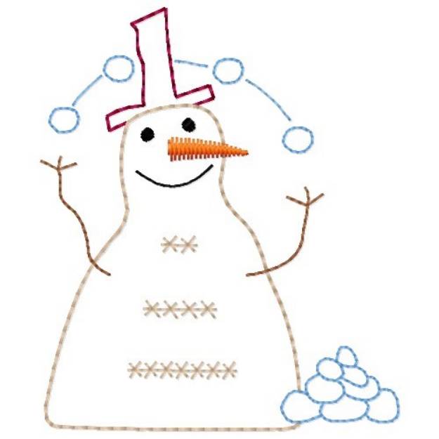 Picture of Juggling Snowman Machine Embroidery Design