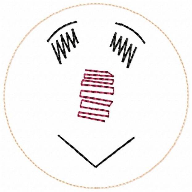 Picture of Snowman Face Machine Embroidery Design
