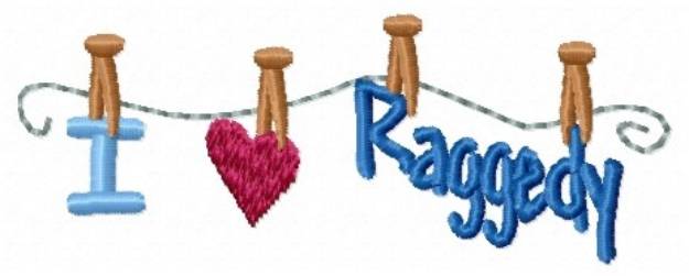 Picture of I Love Raggedy Machine Embroidery Design