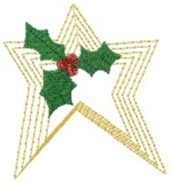 Picture of Holly Star Machine Embroidery Design