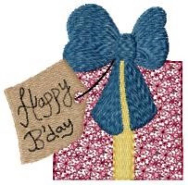 Picture of Happy Bday Gift Machine Embroidery Design