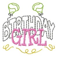 Birthday Girl Machine Embroidery Design