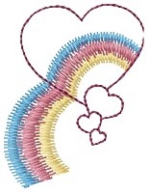 Picture of Rainbow Heart Machine Embroidery Design