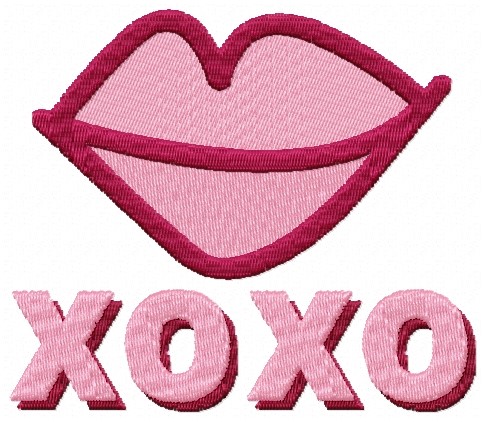 XOXO Lips Machine Embroidery Design