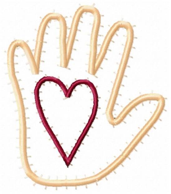 Picture of Heart In Hand Machine Embroidery Design