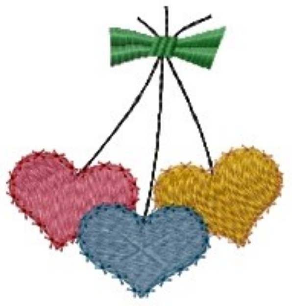 Picture of Colorful Hearts Machine Embroidery Design