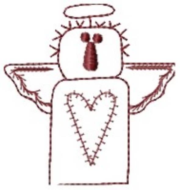 Picture of Folk Art Angel Machine Embroidery Design