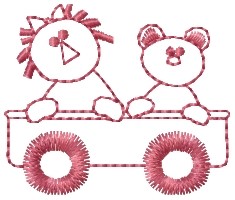 Toys In Wagon Machine Embroidery Design