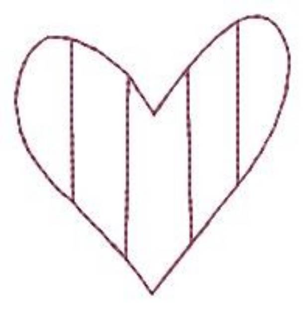 Picture of Striped Heart Machine Embroidery Design