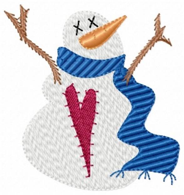 Picture of Folk Art Snowman Machine Embroidery Design