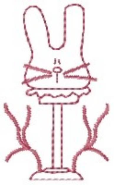 Picture of Redwork Bunny Head Machine Embroidery Design