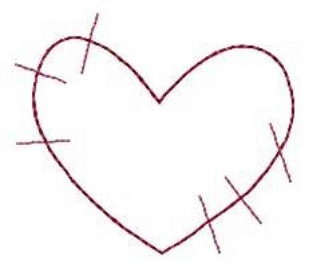 Picture of Redwork Love Heart Machine Embroidery Design