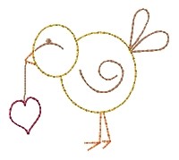 Heart Chick Machine Embroidery Design