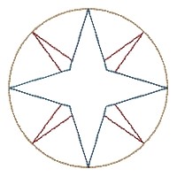 Compass Star Machine Embroidery Design