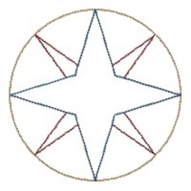 Picture of Compass Star Machine Embroidery Design