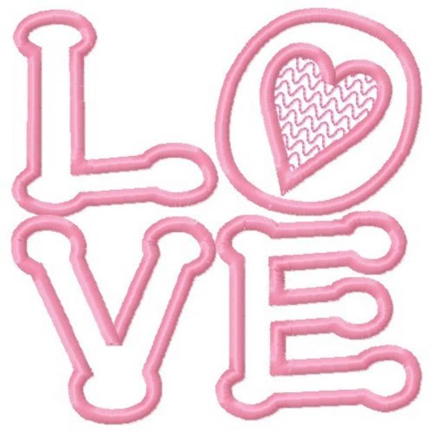 Picture of Love Outline Machine Embroidery Design