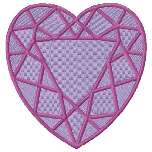 Faceted Heart Machine Embroidery Design