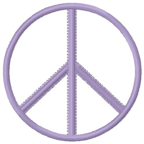 Peace Sign Machine Embroidery Design
