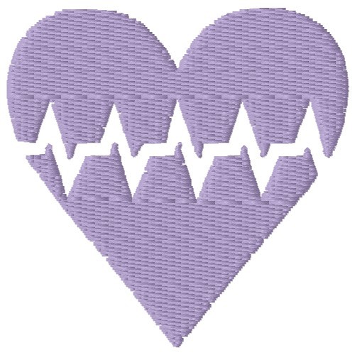 Heartbeat Heart Machine Embroidery Design