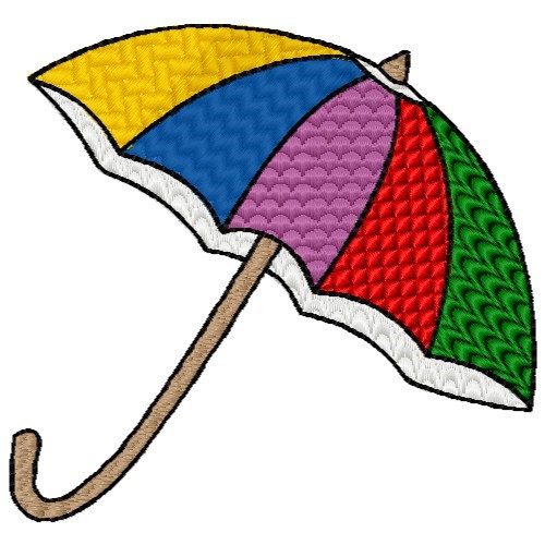 Colorful Umbrella Machine Embroidery Design