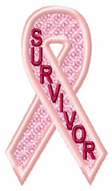 Survivor Awareness Ribbon Machine Embroidery Design