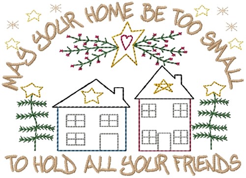 Home Hold Friends Machine Embroidery Design