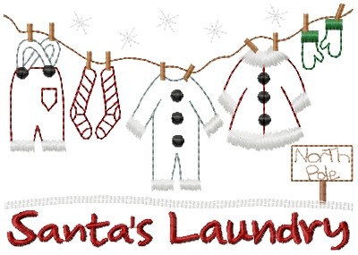 Santas Laundry Machine Embroidery Design