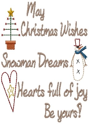 Christmas Wishes Machine Embroidery Design