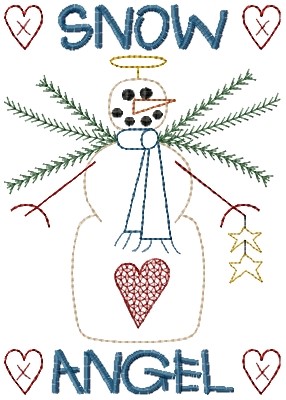 Snow Angel Machine Embroidery Design