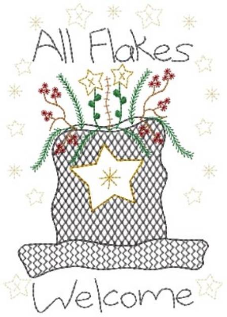 Picture of All Flakes Welcome Machine Embroidery Design