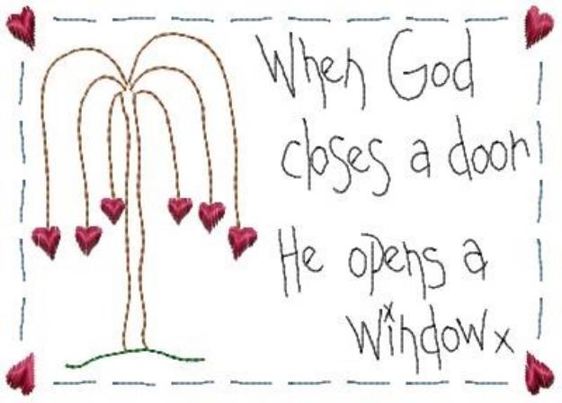 Picture of God Opens Window Machine Embroidery Design