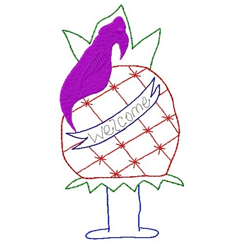 Welcome Pineapple Machine Embroidery Design