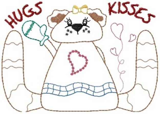 Picture of Hugs Kisses Machine Embroidery Design