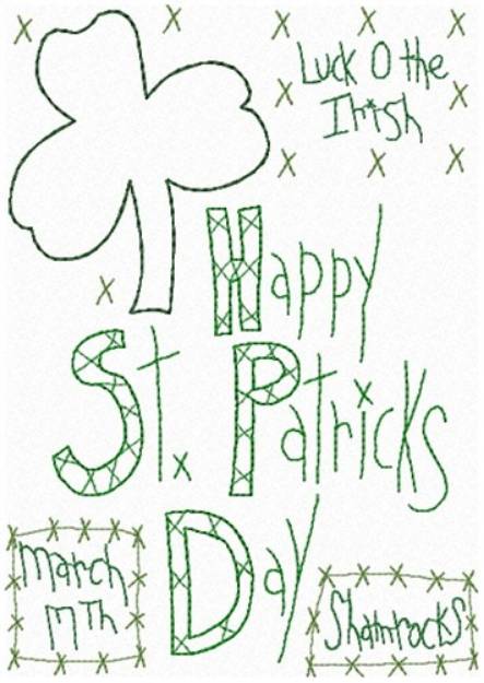 Picture of Happy St Patricks Machine Embroidery Design