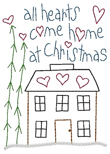 Home At Christmas Machine Embroidery Design