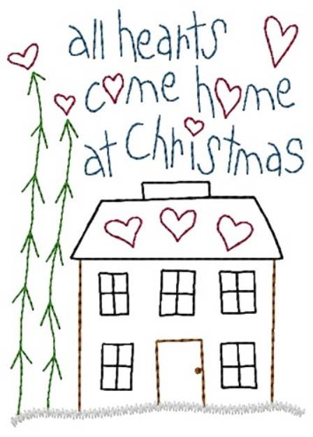 Picture of Home At Christmas Machine Embroidery Design