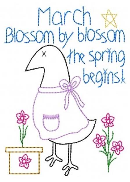 Picture of Spring Begins Machine Embroidery Design