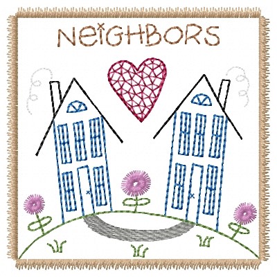 Neighbors Machine Embroidery Design